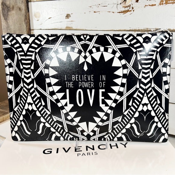 Givenchy “Power of Love” Coated Canvas Clutch/Pouch - Picture 1 of 11